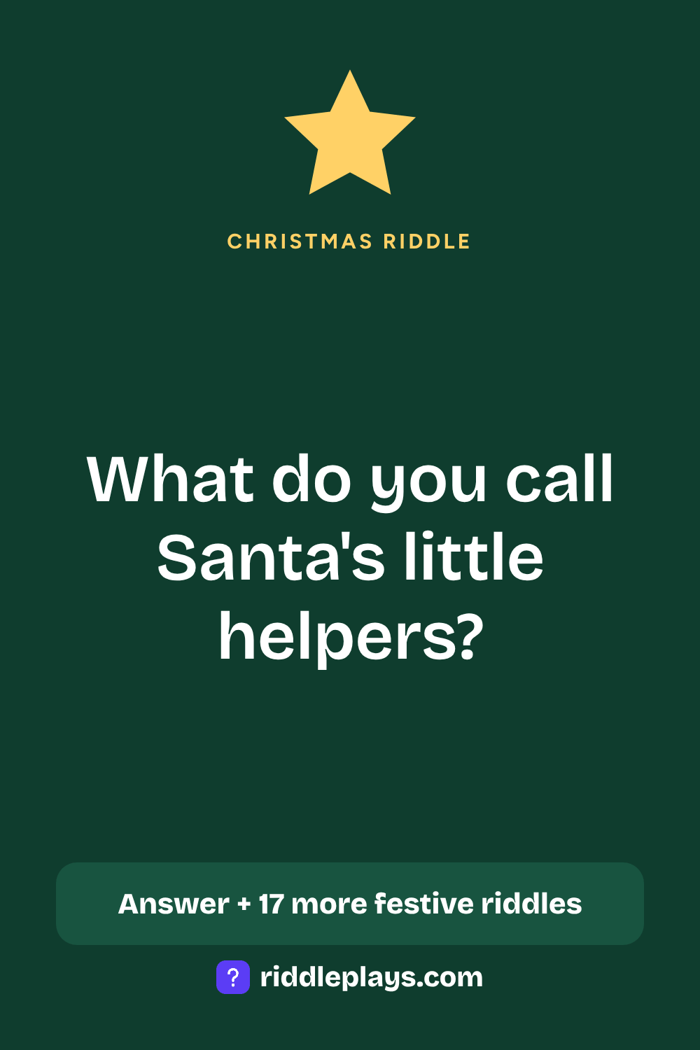 Christmas Riddle: What do you call Santa's little helpers?