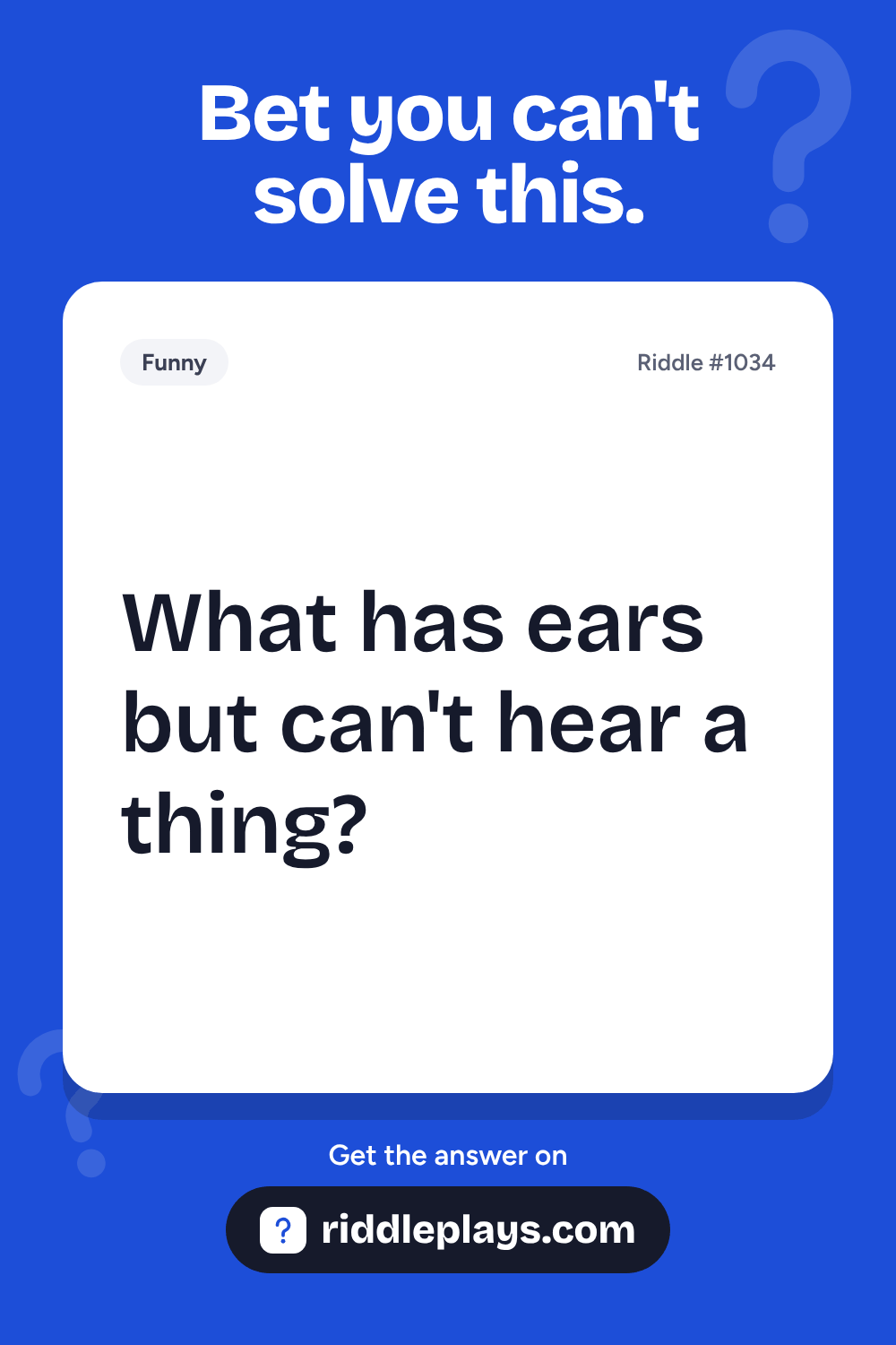 Funny Riddle: What has ears but can't hear a thing?