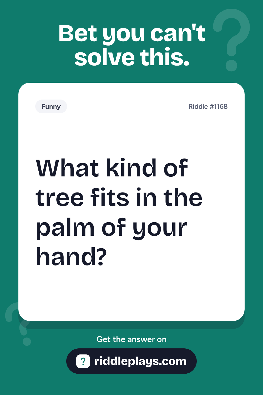 Funny Riddle: What kind of tree fits in the palm of your hand?