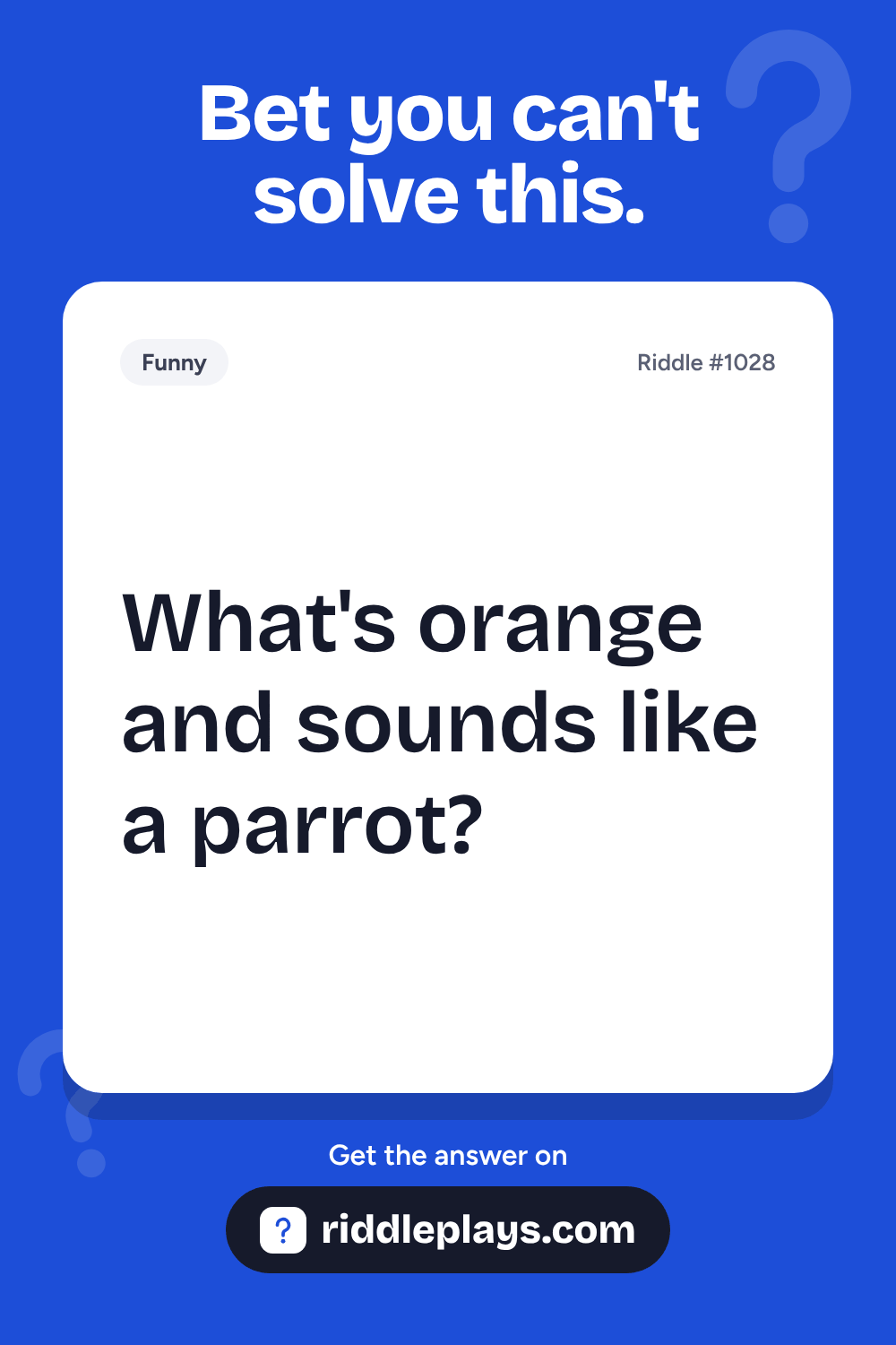 Funny Riddle: What's orange and sounds like a parrot?
